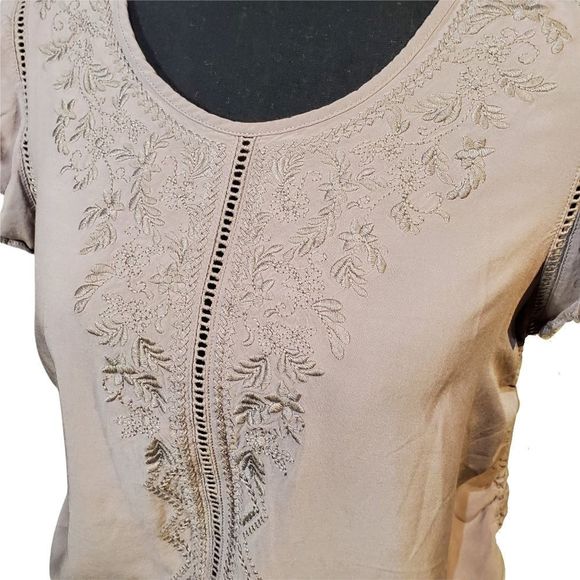 Fourteenth Place Embroidered Flutter Sleeve Top - Picture 3 of 5